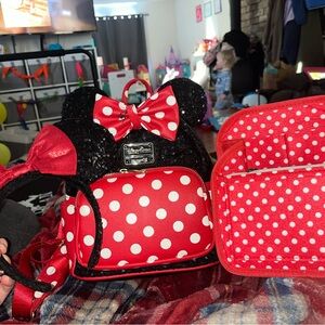 Disney Loungefly Set- backpack, ears abs organizer